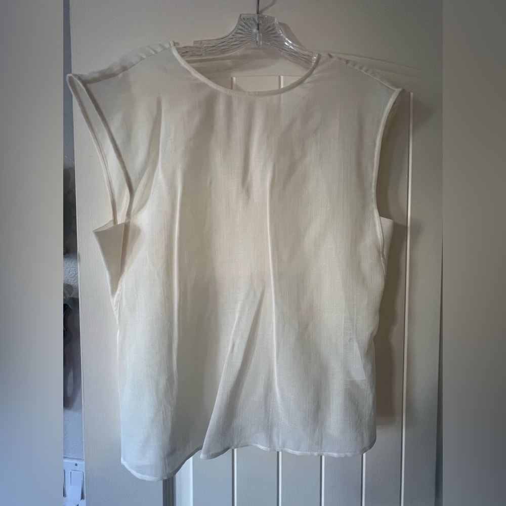 NWOT Banana Republic Sheer Wool Cap Sleeve Top